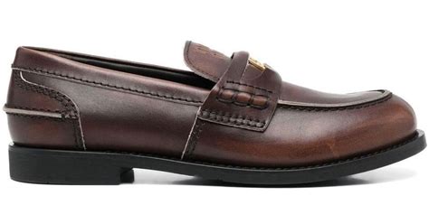 miu miu loafers brown|penny miu loafers.